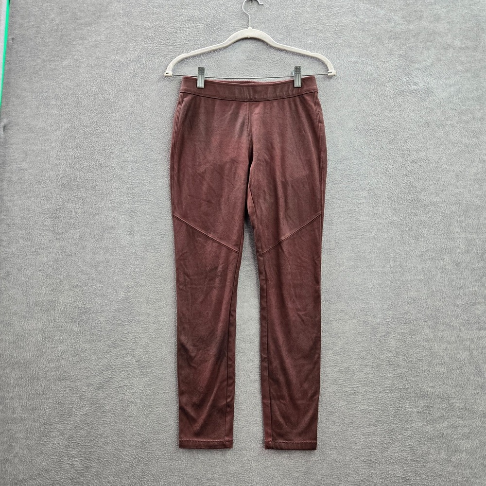 Free People Women Pants 25 Red Faux Suede Elastic Waist Mid Rise 25" Inseam